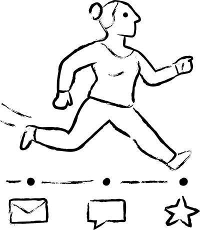 Illustration d'une femme qui court