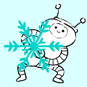 Un robot tenant un flocon de neige