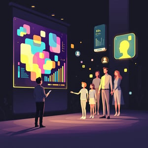 Interface de base de données participants avec profils, historique de participation et outils de segmentation sur écran