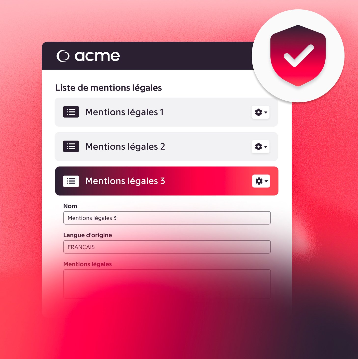 Miniature configuration des mentions légales - Eventdrive