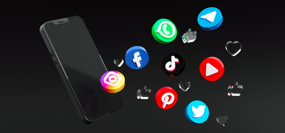 Image Eventdrive : Cet article met en scène un téléphone à l'intérieur duquel sort une multitude de réseaux sociaux.