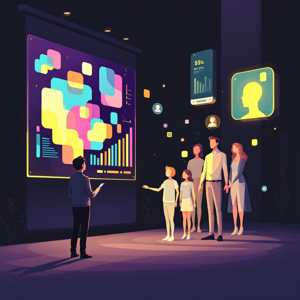 Interface de base de données participants avec profils, historique de participation et outils de segmentation sur écran
