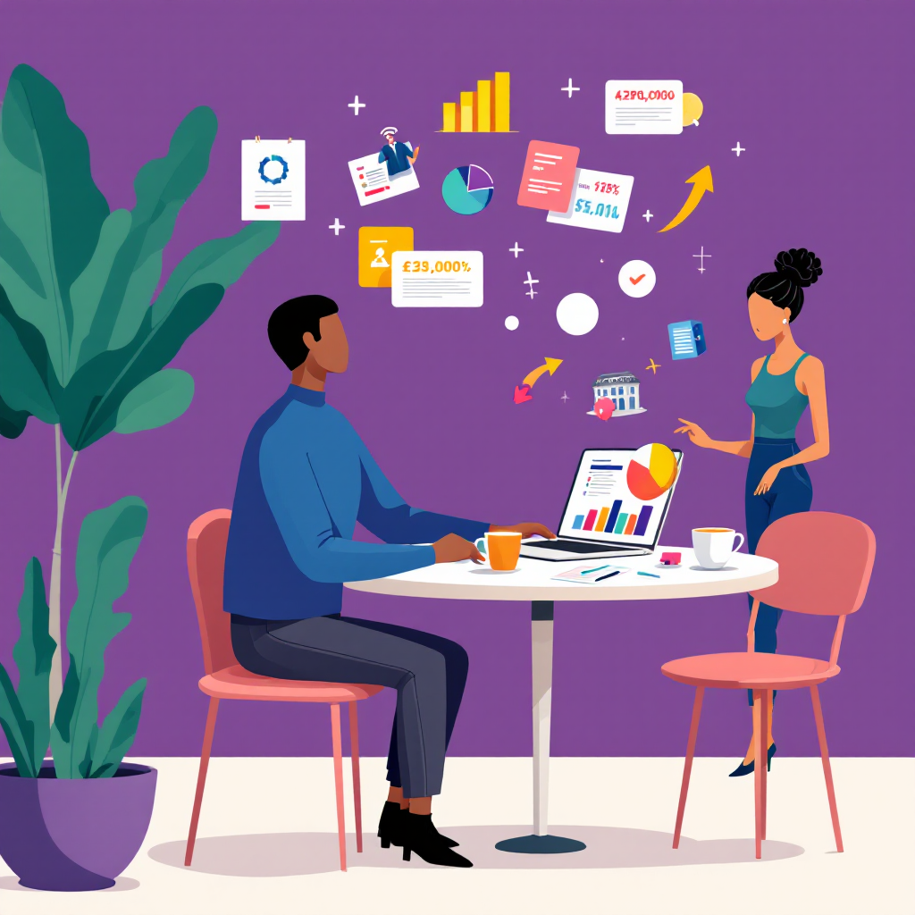 Event manager consultant les grilles tarifaires d'une plateforme événementielle sur un ordinateur portable